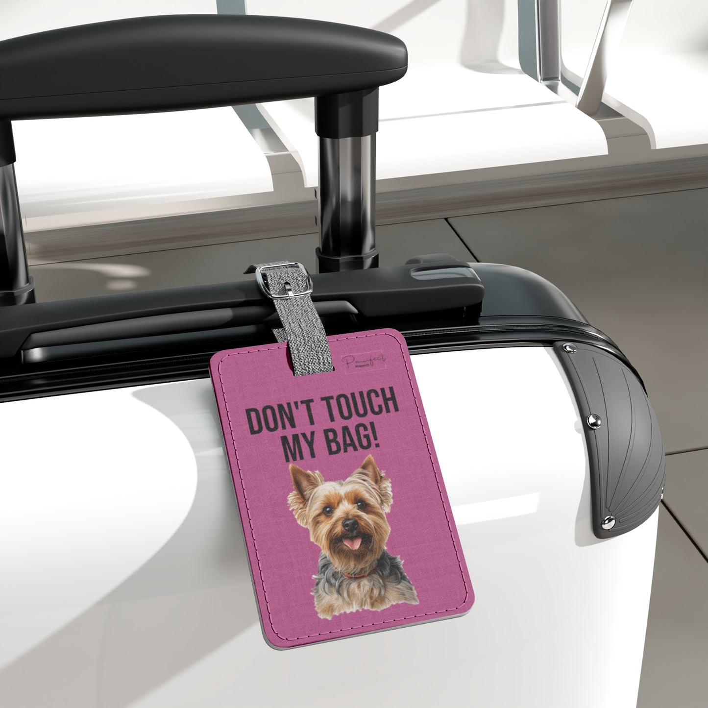 Yorkshire Terrier Saffiano Polyester Luggage Tag (scratch- and water-resistant)