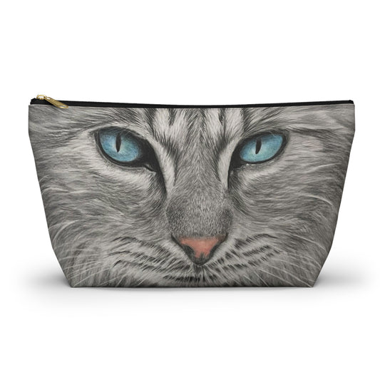 Grey Tabby Accessory Pouch with T-bottom