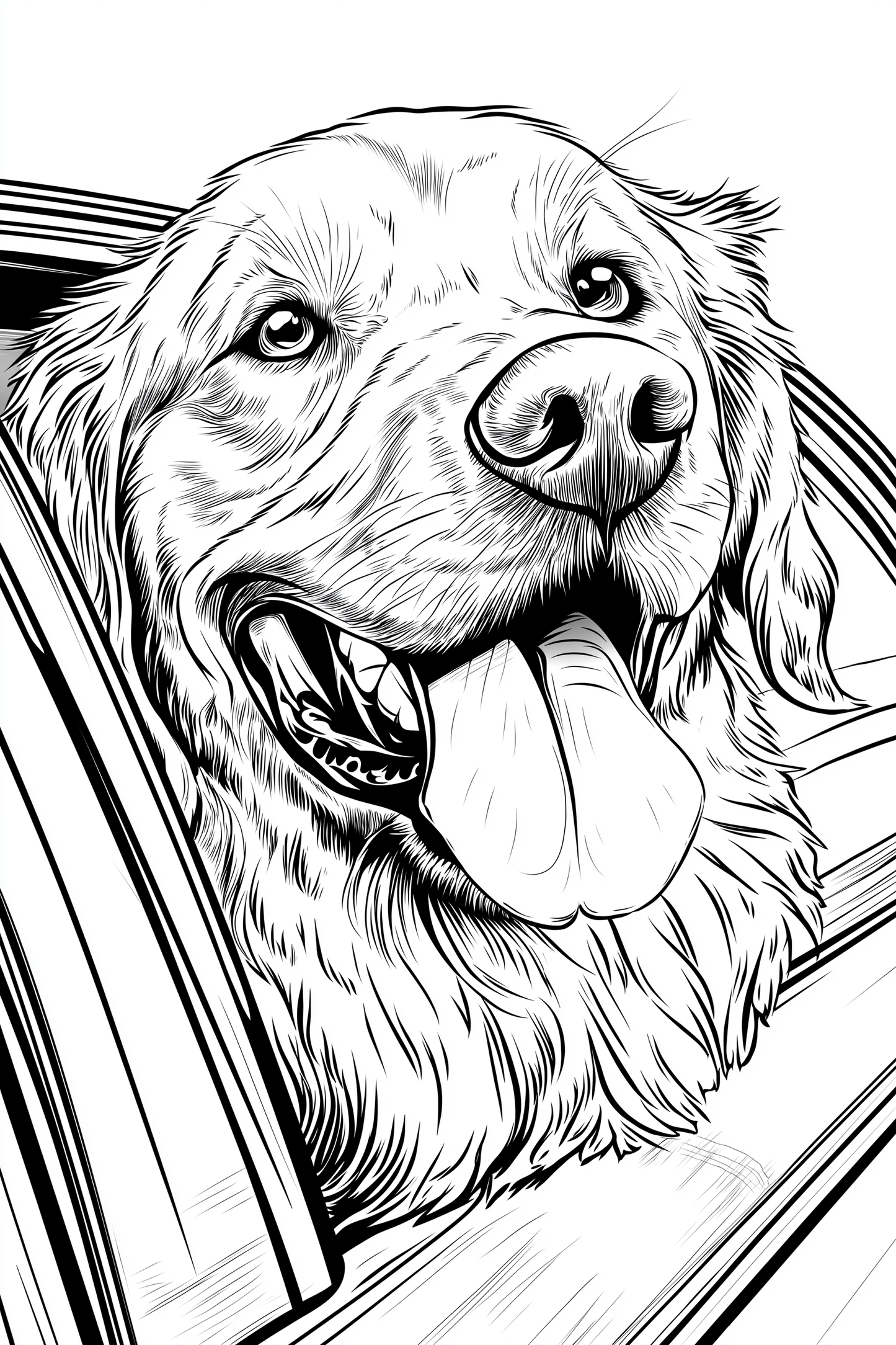 Colouring Page - Golden Retriever