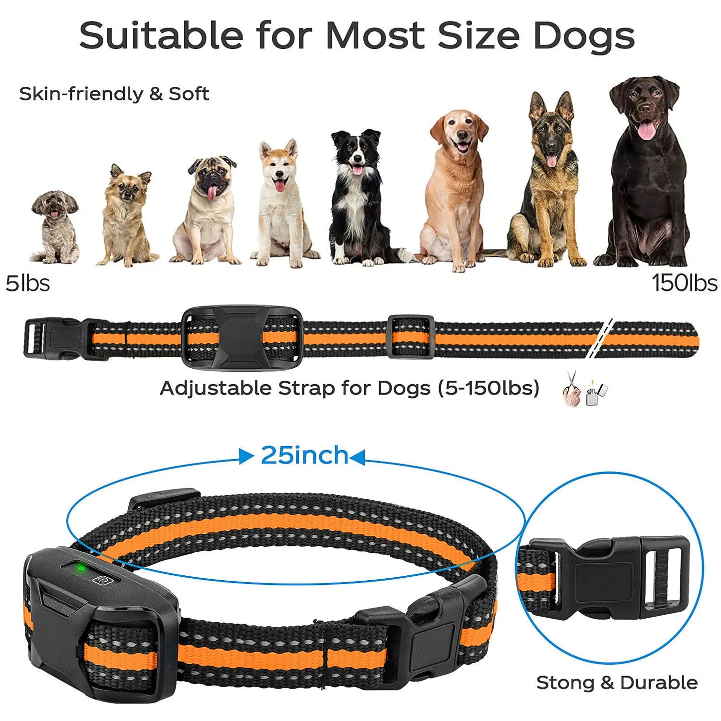 Waterproof Dog Training Collar with Remote Control for up to 3300 Ft