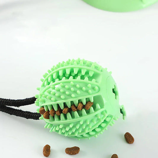 Treat Dispenser Ball with Tug-of-war Suction Cup (3 in 1)
