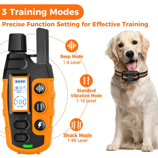 Waterproof Dog Training Collar with Remote Control for up to 3300 Ft