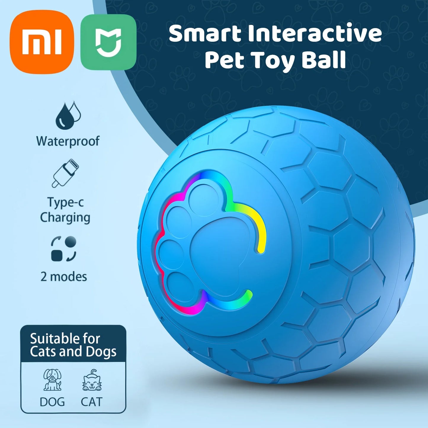 Rechargeable LED Automatic Bounce Ball for Dogs
