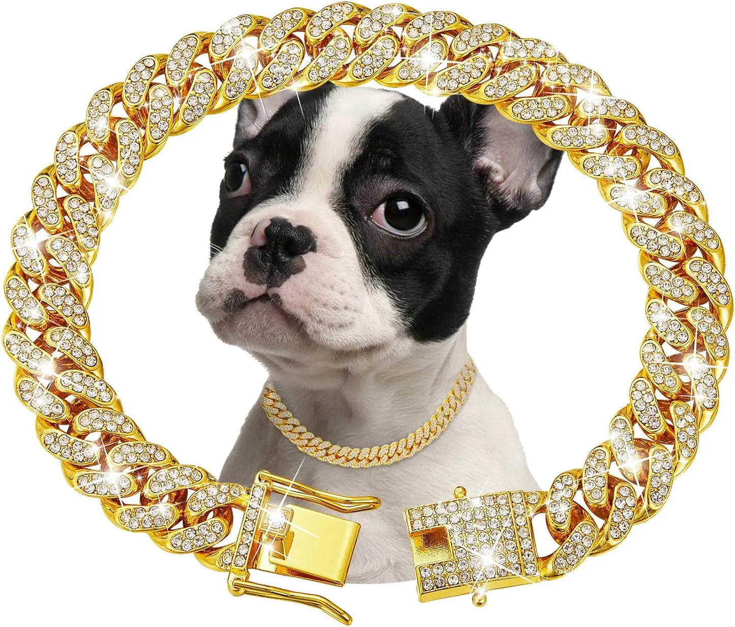Luxury Gold and Diamond Chain Collar