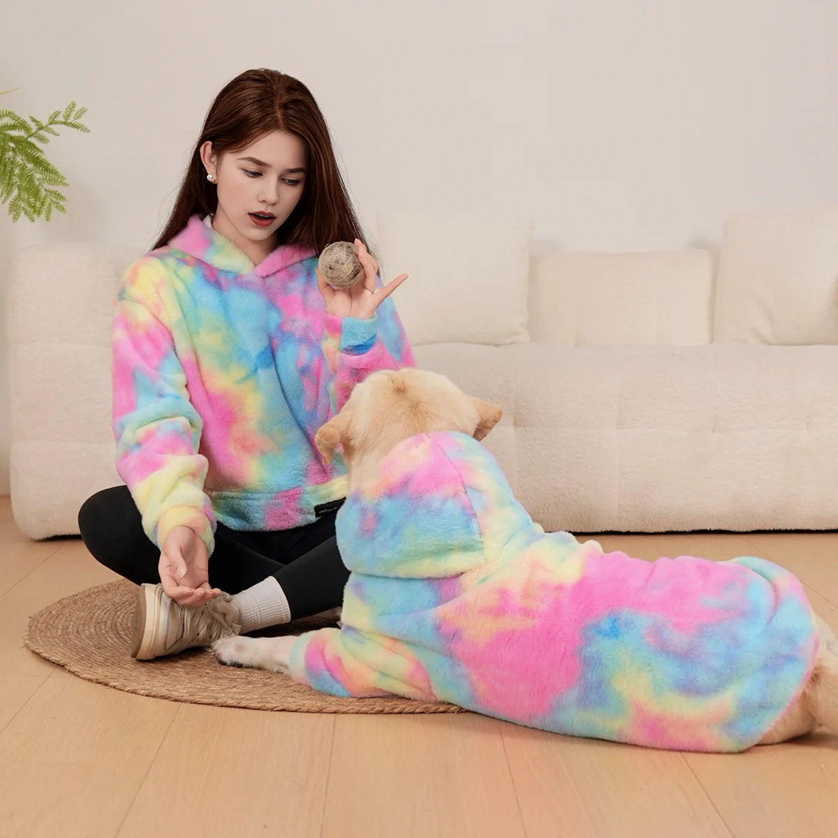 Unicorn Tie Dye Fleece Matching Set