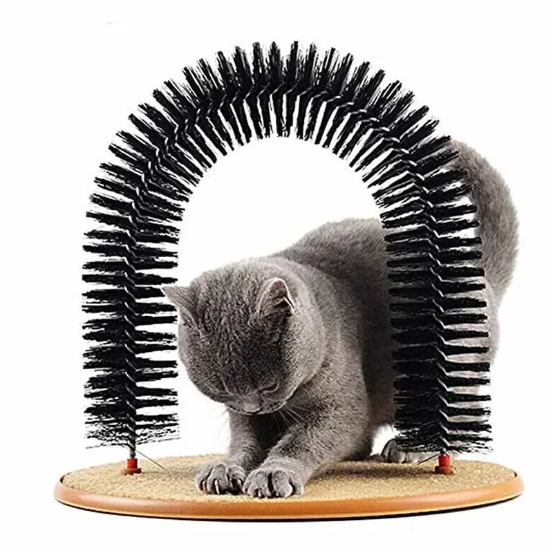 Feline Self Grooming/Massage Arch with Scratching Pad