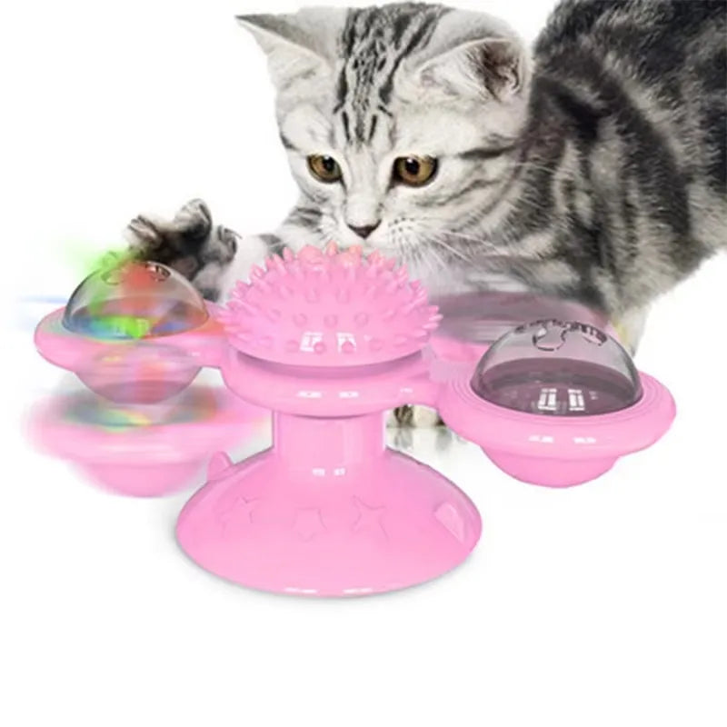 Interactive Light-up Spinning Cat Toy