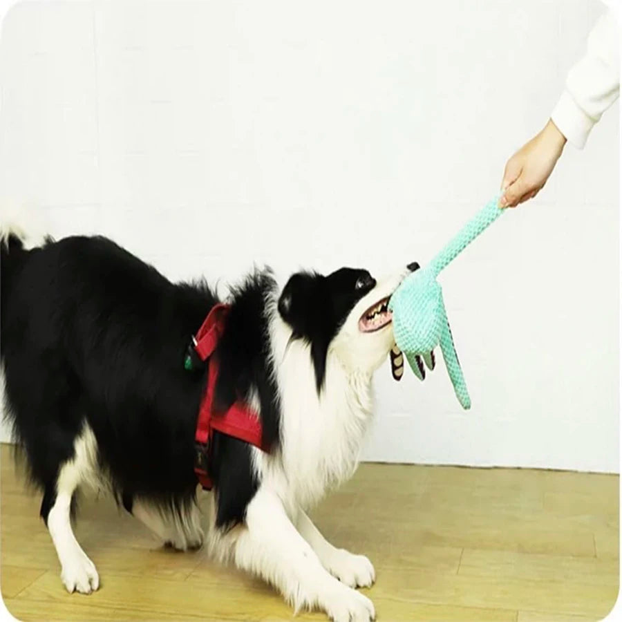 Squishy Squeaky Plush Octopus Dog Toy