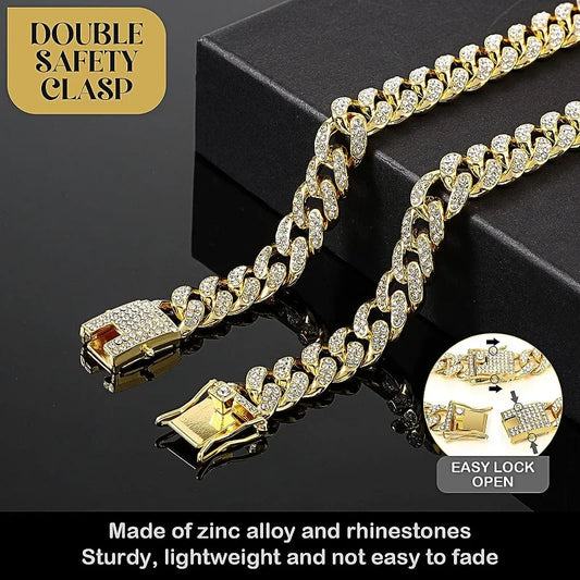 Luxury Gold and Diamond Chain Collar