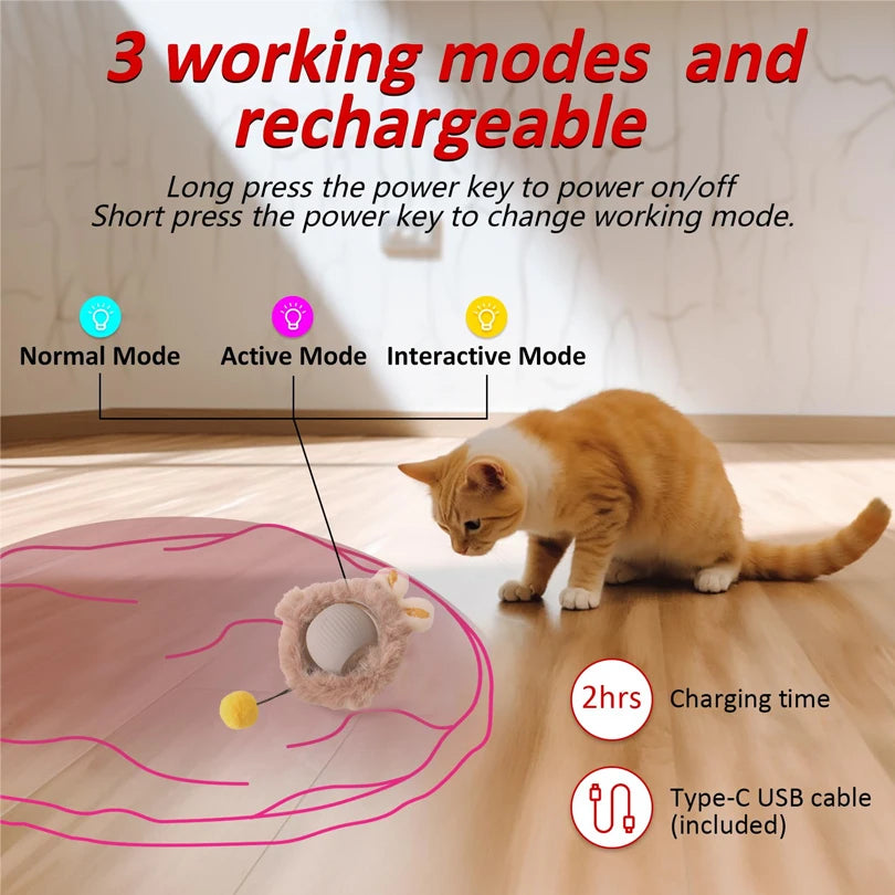 Rechargeable Interactive and Motion Activated Toy for Cats