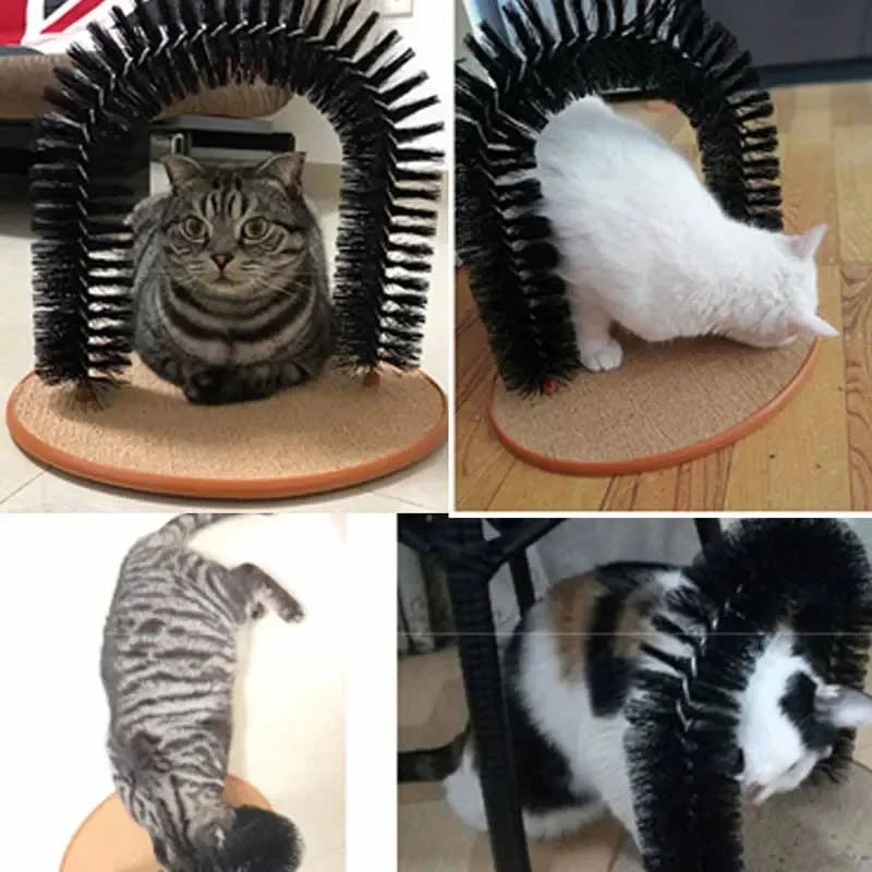 Feline Self Grooming/Massage Arch with Scratching Pad