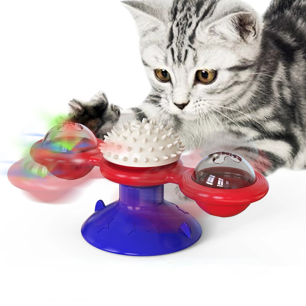 Interactive Light-up Spinning Cat Toy