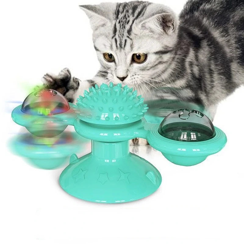 Interactive Light-up Spinning Cat Toy