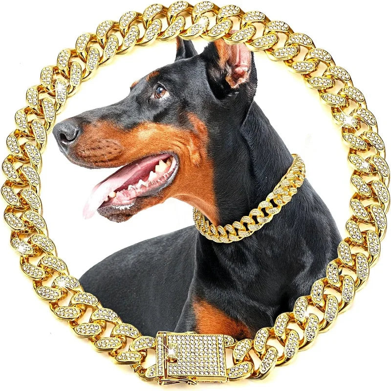 Luxury Gold and Diamond Chain Collar