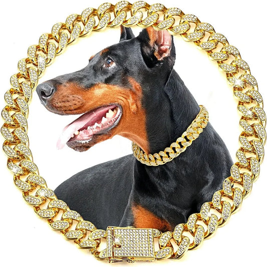 Luxury Gold and Diamond Chain Collar