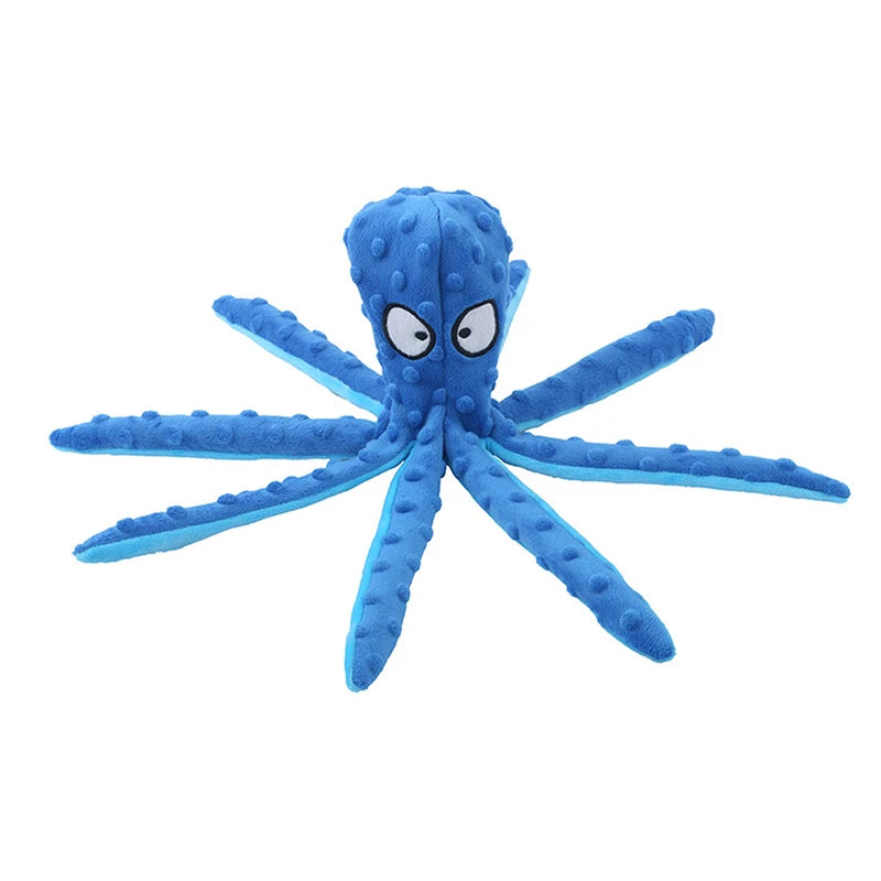 Squeaky & Crinkle Octopus No Staffing Plush Chew Toy