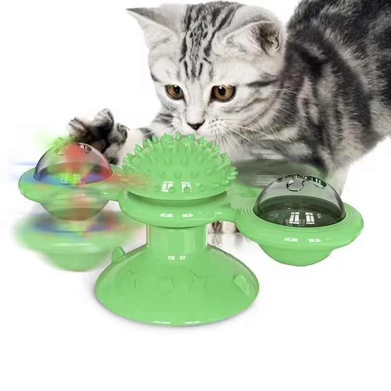 Interactive Light-up Spinning Cat Toy