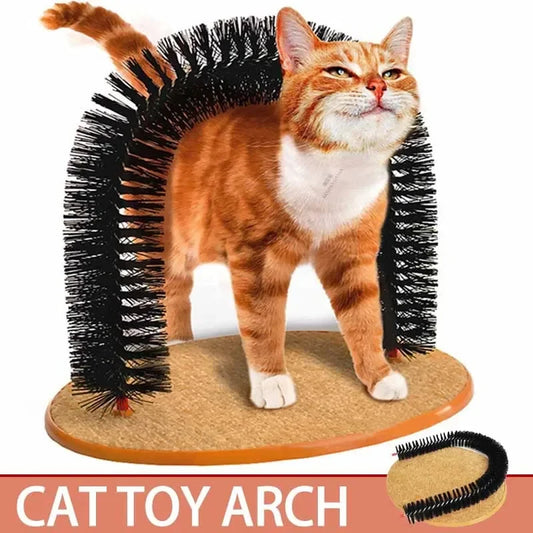Feline Self Grooming/Massage Arch with Scratching Pad