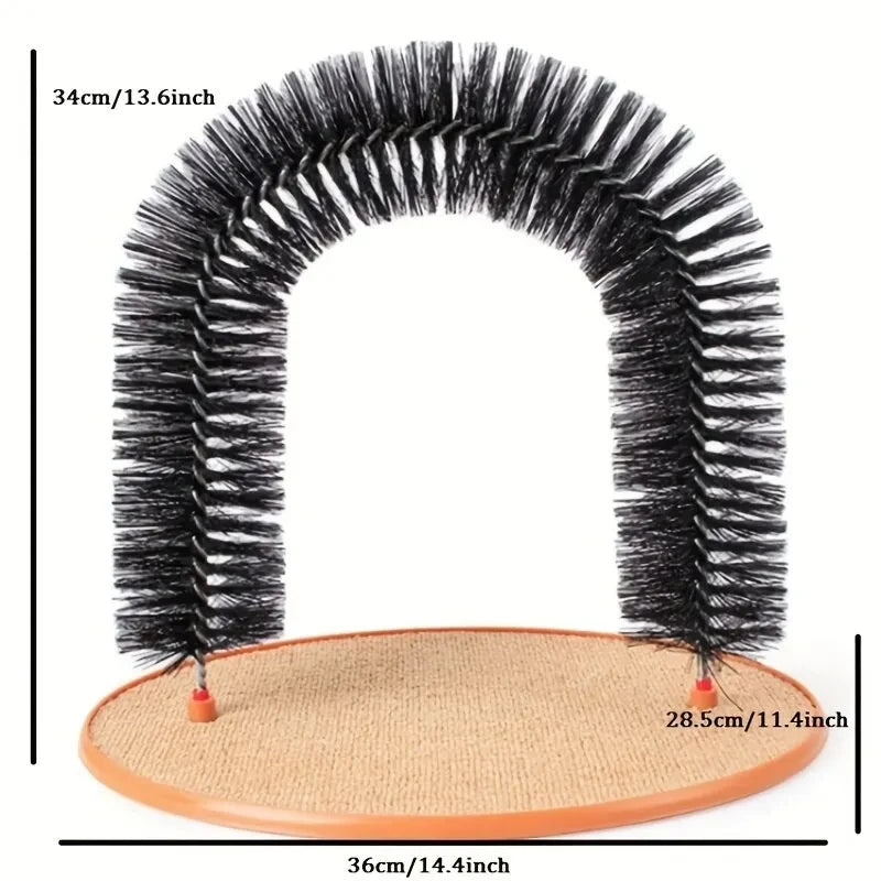 Feline Self Grooming/Massage Arch with Scratching Pad