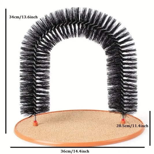 Feline Self Grooming/Massage Arch with Scratching Pad