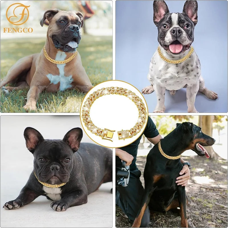 Luxury Gold and Diamond Chain Collar